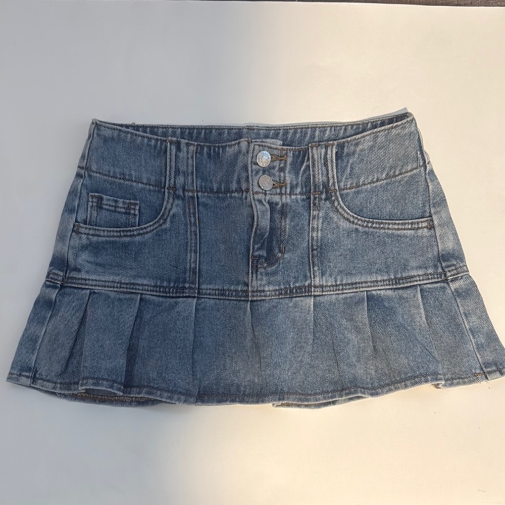 PacSun Denim Jean Pleated Mini Skirt Sz 25